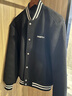 gxg.jeans男裝 2024年冬季新款灰色綿羊毛棒球服毛呢夾克外套男 黑色 XL 180 曬單實拍圖