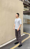 歌樸偉美式華夫格亨利領重磅短袖t恤男夏季寬松潮流五分半袖高街體恤衫 M18-黑色 XL （建議120-140斤） 曬單實拍圖