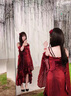 閃動少女（SHANDONGSHAONV）洛麗塔lolita春秋紅色玫瑰禮服魚尾裙優(yōu)雅女神御姐禮禮服生日裙子 魚尾裙 L 曬單實拍圖