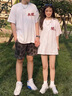 MDlila結(jié)婚登記情侶裝短袖t恤套裝衣服一男一女新款寬松半袖定制體恤 男白+女白《2件裝》 XL 男+女M 曬單實拍圖