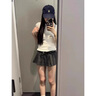 棉致學(xué)院風(fēng)白色polo領(lǐng)短袖t恤女夏季2025新款修身收腰顯瘦短款打底衫 S3163白色【高品質(zhì)21.5】 L 105-120斤 曬單實(shí)拍圖