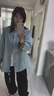 VEGA CHANG【現(xiàn)貨】藍色風(fēng)衣女短款2025新款秋季美式小個子工裝風(fēng)外套上衣 灰天藍 L 曬單實拍圖