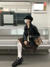 衣典零一（LEDIALYI）黑色小皮衣外套女春秋2025新款小個(gè)子高級感港風(fēng)復古機車(chē)pu皮上衣 黑色 S （建議90斤內） 曬單實(shí)拍圖