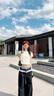 拼接花邊休閑西裝褲女夏季2025新款寬松慵懶風(fēng)直筒褲子拖地闊腿褲 黑色 L 曬單實(shí)拍圖