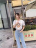 Khwfjas一線品牌復古藍窄版高腰直筒牛仔褲女2025夏寬松顯瘦百搭闊腿 淺藍色（長褲）【常規(guī)款】 XS 【體重:76-86斤】 曬單實拍圖