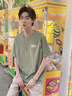 名創(chuàng)優(yōu)品（MINISO）短袖男夏季2025新款潮牌男裝青少年簡(jiǎn)約休閑大碼半袖純棉印花T恤 棕櫚綠色(m墨綠松樹(shù)胸標(biāo)) L 175(名創(chuàng)優(yōu)品 品控嚴(yán)格) 曬單實(shí)拍圖