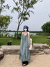 FSHE2025美式扎染v領(lǐng)吊帶連衣裙子女夏款寬松無袖海邊度假風(fēng)沙灘長(zhǎng)裙 圖片色 L 曬單實(shí)拍圖