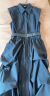 VEROMODA連衣裙女2025夏季新款褶皺裙擺薄墊肩收腰顯瘦3252SZ001 黑色 M 曬單實拍圖