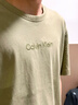 Calvin Klein內衣25春夏新款男士刺繡純棉ck可外穿睡衣短袖T恤家居服NM2748 SQE-淺棕茶 L 曬單實(shí)拍圖