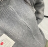 查爾斯桃心冬款加厚保暖學(xué)生針織毛衣情侶LOGO刺繡開衫拉鏈外套男女同款 淺灰 L 曬單實(shí)拍圖