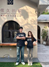 TRYFORLOVE扎染印花情侶裝短袖t恤一長(zhǎng)一短夏季純棉高級(jí)感夏裝寬松半袖男 情侶套裝 常規(guī) M 男+女L 曬單實(shí)拍圖
