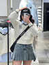 DXOT韓系休閑淺色高腰牛仔半身裙女2025年新款春夏顯瘦a字百褶短裙子 淺藍色 M 99-115斤選 曬單實(shí)拍圖