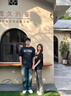 TRYFORLOVE扎染印花情侶裝短袖t恤一長(zhǎng)一短夏季純棉高級(jí)感夏裝寬松半袖男 情侶套裝 常規(guī) M 男+女L 曬單實(shí)拍圖