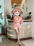 巧丂泳衣女粉色系分體長(cháng)袖防曬遮肚顯瘦比基尼罩衫泡溫泉海邊游泳裝備 泳衣女三件套粉色 均碼 100-120斤 曬單實(shí)拍圖