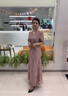 紫魅俏春夏季新款婚禮媽媽裝連衣裙宴會(huì)高端禮服喜婆婆裝高貴中老年女裝 香檳粉 2XL (建議120-130斤) 曬單實(shí)拍圖