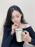 OQB德國電動(dòng)攪拌杯新款全自動(dòng)咖啡杯懶人旋轉(zhuǎn)水杯充電款便攜磁力杯子 【米白色】智能數(shù)顯316 450ml 曬單實(shí)拍圖