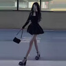 衣然呈品黑色復古韓版連衣裙女春夏新款時尚百搭收腰顯瘦芭蕾公主蓬蓬裙女 黑色【無外套】 M 【建議90-110斤】 曬單實拍圖