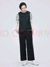 無(wú)印良品（MUJI）女式 輕量羽絨便攜式 背心 馬甲馬夾女款冬季內(nèi)膽保暖女裝 黑色 XL (165/92A) 曬單實(shí)拍圖