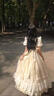 閃動少女（SHANDONGSHAONV）洛麗塔lolita春秋藍(lán)白色禮服大花嫁連衣裙在逃公主裙洋裝仙女長裙 藍(lán)白色 M 曬單實(shí)拍圖