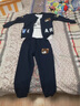 迪士尼（Disney）新款男童嬰兒童套裝長袖春季1-5寶寶秋裝2帥氣小孩衣服潮 藏青色 rql小熊套藏青色 100(建議2到2.5歲左右) 曬單實拍圖