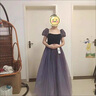 勤記音樂生藝考禮服鋼琴演出法式高端晚禮服女輕奢藝考晚會主持人服裝 紫色 [918] M 曬單實(shí)拍圖