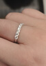 慕璨（OWN SHINE）【官方正品】流光碎語(yǔ)PT950鉑金戒指排鉆真鉆培育鉆戒 送女友禮物 寬版約80分 13號 曬單實(shí)拍圖