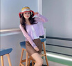 邦帛世漁夫帽子草編彩虹多巴胺草帽女夏海邊遮陽(yáng)防曬太陽(yáng)帽條紋水桶帽 彩色漁夫帽 均碼 曬單實(shí)拍圖