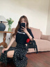 FSHE夏季2025新款兩件黑色t恤法式連衣裙子女茶歇赫本海邊度假短裙 長款裙子 L 55/60kg 曬單實拍圖