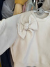 jnby by JNBY江南布衣童裝春秋長(cháng)袖套頭衛衣立體蝴蝶結舒適女童兒童1N8411300 123乳白色 110 cm 曬單實(shí)拍圖