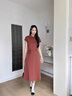 clotho Rennie品牌女裝法式連衣裙女2025夏季新款韓版氣質(zhì)收腰顯瘦polo領(lǐng)裙子 安可拉紅 M 100-115斤 曬單實(shí)拍圖