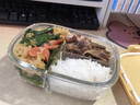 榮事達(dá)榮事達(dá)玻璃飯盒密封保鮮玻璃碗高顏值上班族帶飯微波爐耐熱便當(dāng)盒 長圓三格禮盒裝 曬單實拍圖