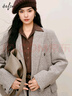 伊芙麗（eifini）【輕奢系列】伊芙麗老錢(qián)風(fēng)高級感羊毛英倫休閑西裝外套女2023秋裝 淺卡其 155/80A/S 曬單實(shí)拍圖
