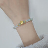 中國黃金（CHINA GOLD）黃金手鏈女足金桃花轉(zhuǎn)運珠和田玉手串七夕情人節(jié)禮物送女友老婆 足金桃花和田玉手鏈 曬單實拍圖