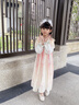 安妮優(yōu)兒（Anneyol）漢服女童春季2025新款兒童古裝公主裙女孩古風(fēng)超仙國風(fēng)唐裝連衣裙 粉色 140 曬單實(shí)拍圖