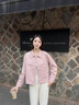 熙世界粉色小香風(fēng)短外套女2025秋新款高級感休閑小個(gè)子夾克上衣 霧粉色 L 曬單實(shí)拍圖