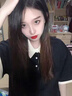 FSHE【很潮】棉短袖t恤女夏季撞色polo領體恤寬松百搭半袖上衣ins潮 黑色T恤(優(yōu)質棉) L _建議101-115斤 曬單實拍圖