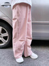 拙拙豬女童工裝褲夏裝直筒休閑褲2025中大童女孩寬松闊腿褲夏季兒童褲子 米色夏季薄款 140 曬單實(shí)拍圖