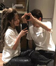 MDlila一長一短情侶裝夏季短袖t恤套裝2025男女同款寬松半袖定制衣服 （簡單的愛）男白+女白（短款） L 男+女S 曬單實拍圖
