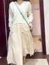 棉致連衣裙女裝2025年春季新款穿搭衣服套裝中長款吊帶裙針織裙子春秋 白色套裝【毛衣+吊帶裙】 M 建議80-100斤 曬單實(shí)拍圖