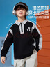 ASK JUNIOR男童polo衫秋中大童撞色刺繡加厚休閑T恤運動(dòng)服 麻灰 170 曬單實(shí)拍圖