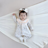 嬰兒連體衣a類純棉女寶寶衣服公主風(fēng)無骨嬰幼兒長袖哈衣爬服 花草集-春秋款 59cm （推薦體重6-10斤） 曬單實(shí)拍圖