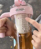 ONEDAY冰霸杯水杯大容量帶茶漏倉泡花茶杯女士生高顏值吸管飲用水杯夏天 粉色櫻花（直飲+吸管）860ml 曬單實(shí)拍圖