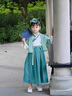綴櫻兒童書童演出服 國學(xué)服古裝小學(xué)生三字經(jīng)弟子規(guī)女童朗誦服 繡竹連衣裙馬甲款+頭飾 M 130cm 曬單實(shí)拍圖