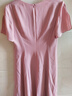 MY TENO春夏新款粉色V領(lǐng)雪紡連衣裙收腰長(cháng)裙通勤MTS143DR0 粉色 XL 曬單實(shí)拍圖