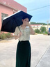 JCZS德國品牌防曬傘女防紫外線雙層太陽傘黑膠小巧晴雨兩用便攜 淺米白零光防曬晴雨兩用輕巧 曬單實拍圖