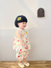 優(yōu)奇女寶寶夏裝短袖套裝薄女童洋氣時(shí)髦夏天小女孩背心兩件套兒童衣服 奶油小花 100 曬單實(shí)拍圖