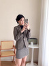 薩拉維夫毛呢西裝外套女春秋2025新款小個(gè)子短款女士小香風(fēng)西服 單件灰色西裝 S 曬單實(shí)拍圖