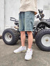吉普（JEEP）美式大牌高端做舊牛仔短褲男士夏季復(fù)古潮流水洗寬松休閑五分中褲 青古藍(lán)色 【官方正品】 33 推薦150-160斤 曬單實(shí)拍圖