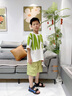 諾佳微淇男童夏季套裝2025新款夏裝中大兒童小男孩夏天帥氣短袖運動(dòng)兩件套 綠色 150 曬單實(shí)拍圖