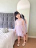 班喜迪女童連衣裙夏裝新款洋氣兒童公主裙周歲禮服背心裙子夏季寶寶紗裙 粉色 100 曬單實(shí)拍圖